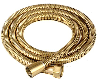 Duschschlauch,Brauseschlauch 1 m 1 m 1,5 m 2m 3m extra Lange Duschschlauch für Handheld Duschkopf Edelstahl Rohr Messing Mutter Verdickung (Color : Gold, Size : 1.5M)