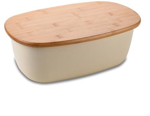 ZYWUOY Box, Contenitore per Il Pranzo in ABS con Coperchio in Legno, Tagliere, Coperchio, Contenitore per Alimenti, Contenitore Portatile per panini e panini (6 L)