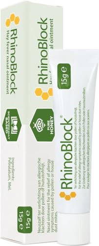 RhinoBlock Allergenblocker Nasensalbe - Vorbeugend bei Heuschnupfen und Hausstaubmilben - Pollenallergie - 15 Gramm