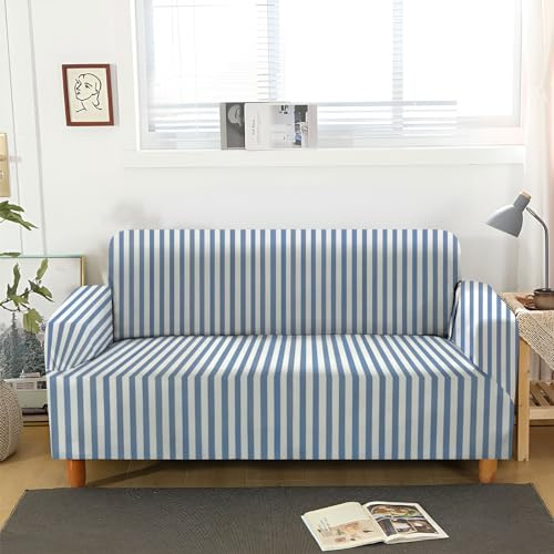 ACSMCQ Sofabezug 2 Sitzer Gestreifte Geometrische Linien Sofa überzug Stretch Antirutsch Sofabezug Spandex Couch überzug Anti-Rutsch Waschbar Sofa Protection Cover Schonbezug Couch