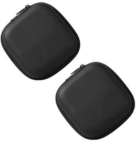 SHUNCHG 2pcs Mini Earphone Case Protective Bag Box Hard Case Zipper Headphone Storage Bags EVA Hard Shell Square Carrying Case Multifunctional Earbud Storage Pouches