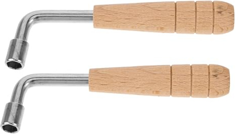 FUNOMOCYA Stimmschlüssel für Leierharfe und Autoharp mit Ergonomischem Holzgriff 2 Stück Edelstahl Tuning Werkzeug für Präzises Stimmen von Saiteninstrumenten