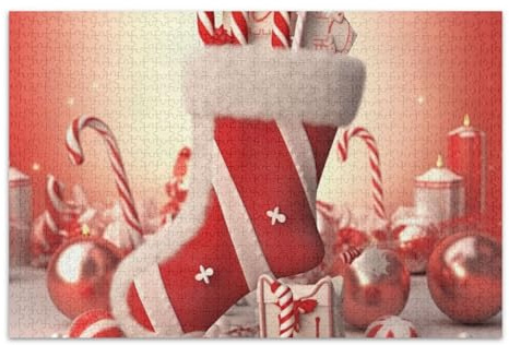 UMIRIKO Christmas Santa Boots Puzzles 1000 Pieces Jigsaw Puzzle, Christmas Santa Boots Puzzle for Adults Kids 21341920