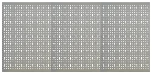 Homgoday Panneau d'outils mural en acier - 3 panneaux 120x58cm - Support pour perceuses, pinces, tournevis - Gris