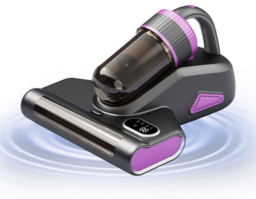BUICXJKZ Aspirador de ácaros para colchones, con luz UV, 15 kpa, fuerte succión, 500 W, con indicador LED, limpiador de colchones para limpieza higiénica, para alérgicos
