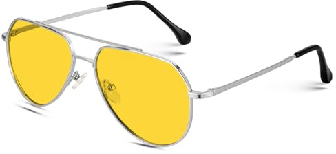 HENGOSEN Nachtsichtbrille Nachtfahrbrille Night Vision: Polarisiert Fahren Brillen Gelbe Linse Anti-Glanz Für Fahren Radfahren
