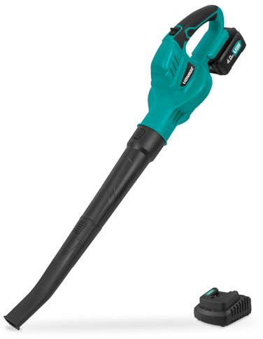 VONROC Batteridriven Lövblås 20V – Lufthastighet 180 km/h, Ergonomisk Design, 4,0Ah Batteri & Snabbladdare Inkluderad