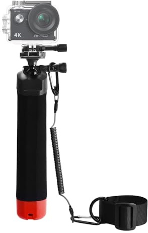 Wiseten Schwimmender Griff, Schwimmer Handgriff Hand Grip Rutschfester Unterwasser Pole Selfie Stick mit 360° Kugelkopf für GoPro Hero 13 12 11 10 9 Insta 360 X5 X4 DJI Kameras Zubehör