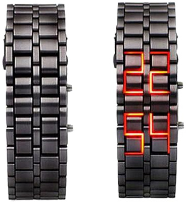 Relojes LED para hombres - Reloj de moda | Reloj de pulsera electrónico digital de metal impermeable de moda creativa con pantalla LED para deporte, negro, A: Red light, Unisex