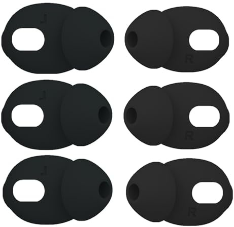 Wiki VALLEY Ohrpolster für AirPods Pro, 3 Paar Silikon-Ohrhaken Anti-Rutsch-Ohrabdeckungen, In-Ear-Kissen Kompatibel mit Apple AirPods Pro 2019 (Schwarz) (Ear Cover Tips- L R)