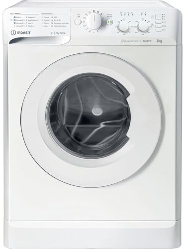 Indesit Lavatrice a libera installazione MTWC71296WIT Carica frontale 1200 giri/min, ampio cestello da 7 kg, inverter, veloce, efficiente, classe
