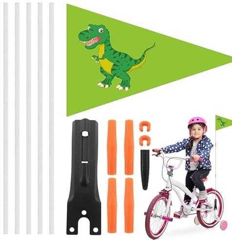 Fahrradfahne – leicht zu sichern, leicht höhenverstellbar | Sichtbarkeitsfahne für den Außenbereich | Fahrradschild für Erwachsene/Erwachsene mit Fahrrad, Anhänger