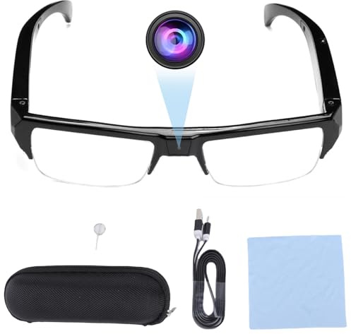 Plyisty Sport Camera Grasses, 1080p HD Enregistrement, Stabilisation Intelligente, Grand Angle Len, Lunettes Portables pour Activités de Plein Air Vélo, Voyager, Conduire