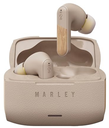 House of Marley Trenchtown ANC Auricolari Bluetooth In Ear - Crema | Cuffie con Cancellazione del Rumore, Microfono, IPX5, 24 Ore Autonomia, Controlli Touch, Materiali Sostenibili