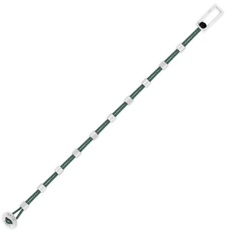 Nato Cuff - Bracciale Square Dot Paracord e argento 925 - Gioiello da uomo regolabile Made in France (Verde)