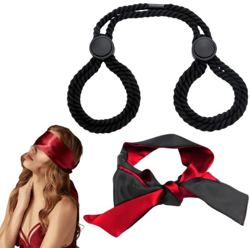 VONJUMA Menottes Avec 1 Bandeau Pour Les Yeux Accessoires De Bondage Sexuels Accessoires De Bijoux Adaptés Pour Les Fêtes Jeux De Rôle Jeux De Bondage