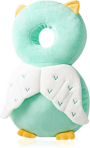 Cuscino di protezione della testa del bambino, cuscino per zaino regolabile e traspirante per tutti,adatto ai bambini che imparano a gattonare e camminare con ginocchiere (Gufo in Peluche)