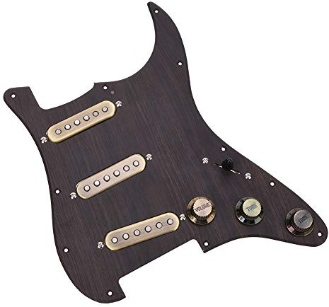 Qqmora Ensemble de Micros Humbucker Pickguard Précâblés Chargés SSS avec Plaque Arrière pour Guitare électrique, Pièces de Rechange pour Amateurs de Guitare, Groupes de Musique,