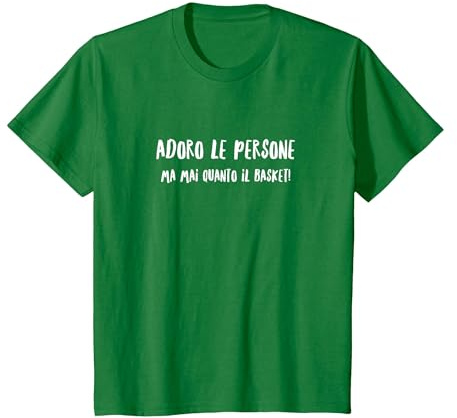 Basket Scritta Divertente Idea Simpatica Uomo Donna Cestisti Maglietta, Bambini, Verde Mela, 4 Anni