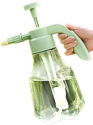 HELEVIA 1,5L Trycksprayflaska, Stor Kapacitet Växtvattenkanna med Justerbart Munstycke, Fin Dimspruta för Hemodling Inomhus Utomhus (Grön)