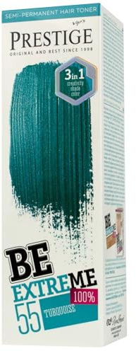 Vip's Prestige Be Extreme |Tóner Semipermanente para el cabello Color 55 Turquesa | Pigmento Puro | Da Color a Cabellos Decolorados o Canosos | Sin Amoniaco, Sin Parabenos y PPD
