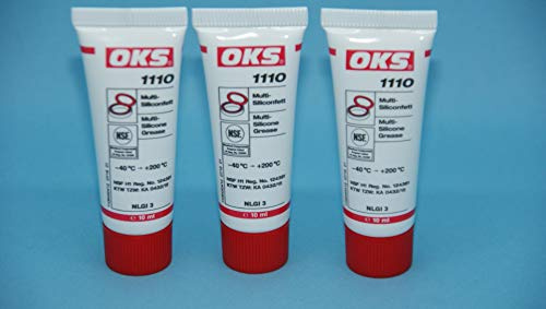OKS 1110 Lot de 3 tubes de 10 ml de graisse multi-silicone pour le nettoyage des machines à café avec vérification NSF
