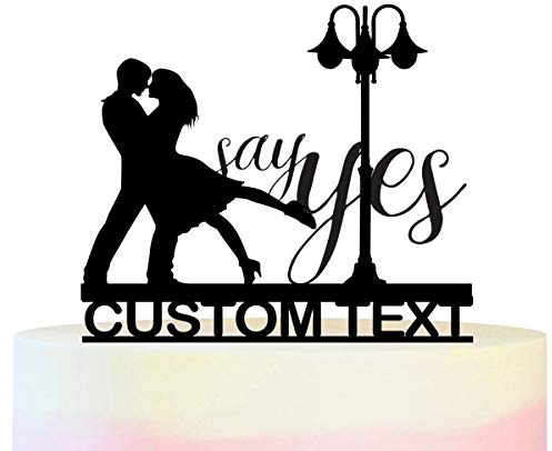 Innovedesire Personalisiert Sie Ihren Namen Marriage Proposal Say Yes Kuchenaufsätze Hochzeit Geburtsta Acryl Dekor Cupcake Kuchen Topper Stand für Kuchen Party Dekoration 11 Stück