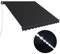 vidaXL Markise Einziehbar mit LED Manuell Gelenkarmmarkise Balkonmarkise Sonnenschutz Sichtschutz Terrasse Balkon 350x250cm Anthrazit