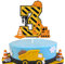 Décoration de gâteau d'anniversaire de 3e anniversaire pour enfants, garçons et filles, camions, pelleteuses, chariots élévateurs, bulldozers, rouleaux routiers, ingénierie, fournitures de fête