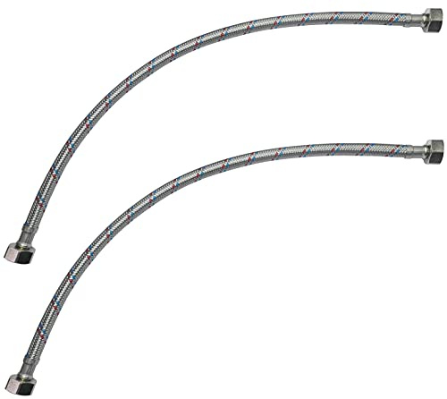 AERZETIX - C50981 - Satz von 2 - Flexibler anschlussschlauch - flexschlauch - 500mm - 1/2 - weiblich weiblich - wasserhahn gesundheitlichen mischbatterie küche badezimmer sanitär