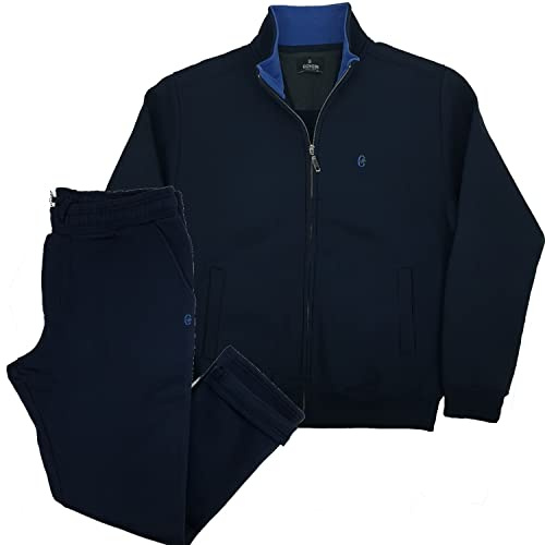 Coveri Tuta da ginnastica uomo completa felpata invernale giacca e pantalone blu M L XL XXL XXXL (Blu)