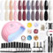 Modelones Set di 12 smalti UV per unghie in gel da 48 W, base top coat, set per manicure, set per unghie in gel