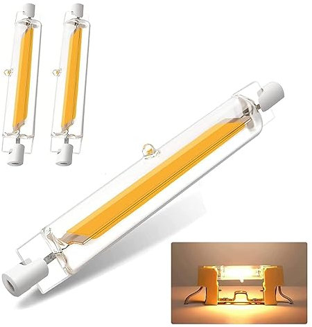GFDYTG R7S LED 118mm Dimmbar,118mm 20W LED Lampen Ersatz für 200W J118mm Halogenstab,R7S LED COB Glühbirne 2000LM Warmweiß 3000K Kein Flackern,360°Abstrahlwinkel,AC 220-240V,2er Pack