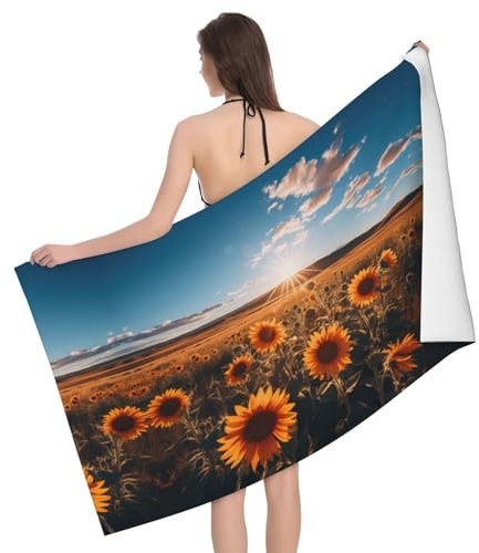 Herren Damen Microfaser Handtücher Sonnenblumen Meer Duschtücher Erwachsene Strandtuch Kinder Badetuch Groß Für Strand Sauna Yoga