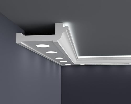 10 meter (200x70) Stuckleisten XPS Styropor weiß - Deckenleisten Deckenabschlussleisten