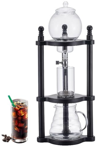 Kallkaffebryggare, 600 ml kompakt glasdropp kaffebryggare, kaffebryggare med isdropp med stabil bas, bärbar idropp kaffebryggare för hemmet,