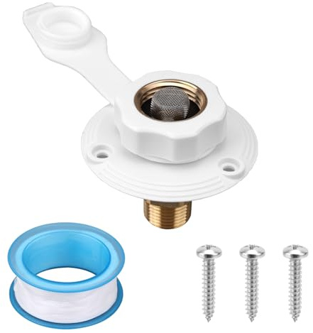 Arrivée d'Eau pour Camping-Car, Raccord d'Eau de Ville de Remplacement Filetage Mâle 1/2 Entrée Remplissage Raccord Tuyau avec Clapet Anti-Retour pour Caravane Camping-Car Bateau