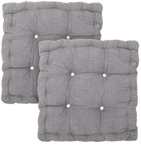 Umllpet Set di 2 cuscini per sedia, 40 x 40 cm, per interni ed esterni, in spessa imbottitura, per panca e sedia da giardino, quadrato
