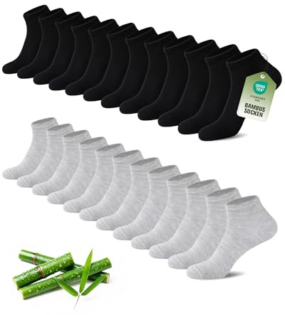 Sukmoden 12/24 Par Sneakersockor Herr Och Dam i Bambu, Anti-Odor Andningsaktiva Mjuka Halvsockor, Korta Sneakersockor för Vardag, Fritid, Shopping Och Hemma