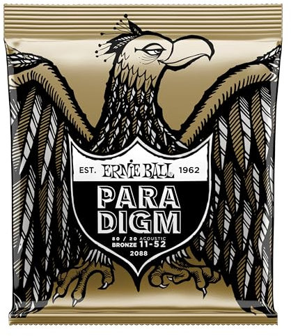 Ernie Ball Paradigm Light 80/20 Bronze Akustikgitarren Saiten - 11-52 Gauge, 2088, Licht