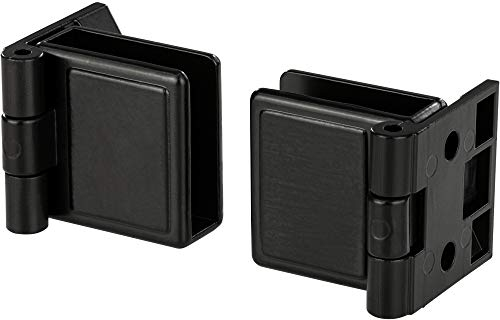 Gedotec Cerniera interna per porta in vetro senza foro - H5250 | metallo nero opaco | per installazione su vetro e legno