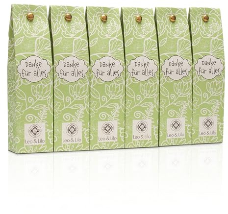 Leo & Lilo Naturkosmetik Handcreme Geschenk - 6er-Set (6 x 20 ml) - Danke für alles - Einzeln verpackt - Pflegt trockene Hände - Bio-Qualität