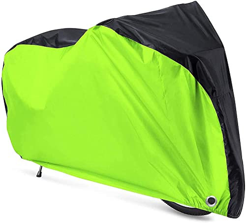 YTBUBOR Waterproof XL Bicycle Cover, Outside Bikes Storage Covers Rain Sun UV Dust Wind Proof Mountain Bicycle Covers Road Electric Bike Cover Hybrid Bike Cover, Black & Green