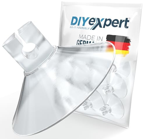 DIYexpert Saugnapf für Lichterketten | Made in Germany | [Ø 40 mm] [50 Stück] | Hochwertige Saugnäpfe mit Kabelschlitz | Ideal für Lichterketten und Deko