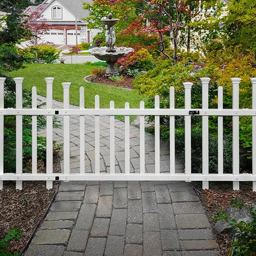 2.5ft H x 5ft W (1 Gate) No Dig Zippity Washington Gate Kit, White Vinyl Picket Fence Gate Kit for Washington Fence Panels, Child or Dog Gate for Backyard, Patio, Outdoor, or Garden Fence, ZP19049