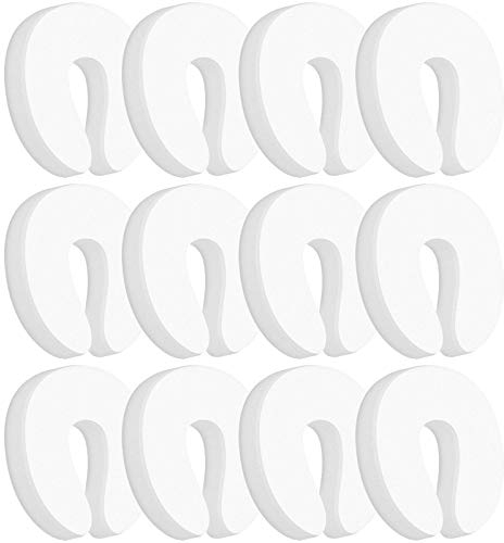 WELLGRO Klemmschutz - Schaumstoff Türstopper, 10 x 9,5 x 1,5 cm (LxBxH), weiß - Menge wählbar, Stückzahl:12 Stück