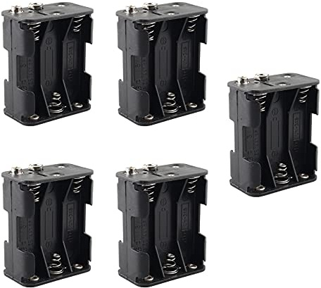 HALJIA 5 Stück 6 x 1,5 V AA Batteriehalter Etui 9V 6 Steckplätze Kunststoff Batterie Aufbewahrungsbox Doppelseiten