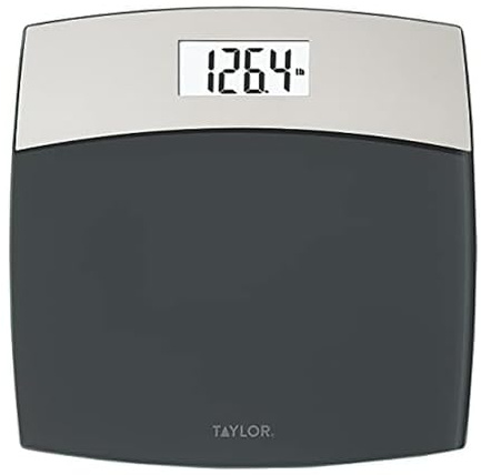 Taylor Digital Scales for Bodyweight Mixed Metal with Brushed Stainless Steel, 440 LB Capacity, Bathroom Scale, White Backlight Readout, Highly Accurate Digital Bathroom Scale