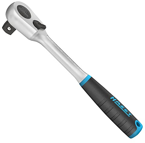 Hazet HiPer Feinzahn-Umschaltknarre 916HPK I kurze Ausführung, 1/2 Zoll Vierkantabtrieb, kleiner Betätigungswinkel (4 Grad), extrem belastbar I Einsatz in engsten Bauräumen I Made in Germany