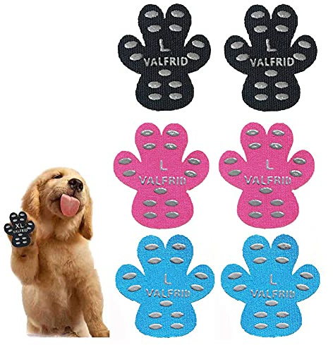VALFRID Halkskydd för hundar, självhäftande silikongel resistent halkfri dragkraft hund skor hundskor hundstrumpor ersättning flerfärgad 48 stycken XL
